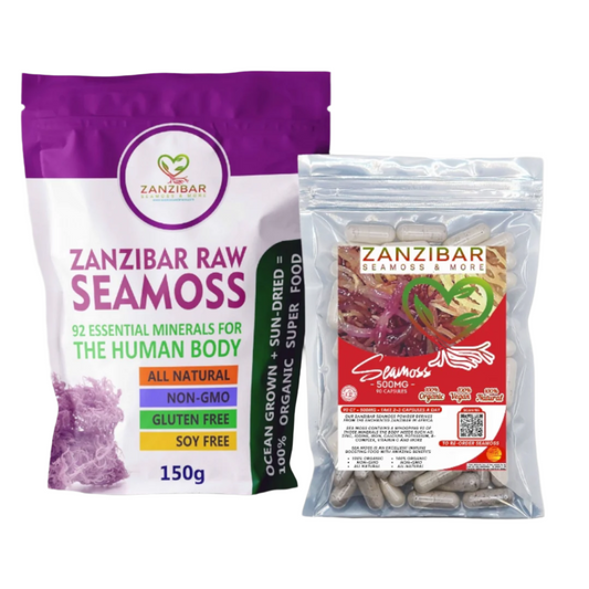 Seamoss 2X Bundle - Seamoss Plant, Seamoss Capsules (1 Month Supply)-Zanzibar Seamoss & More