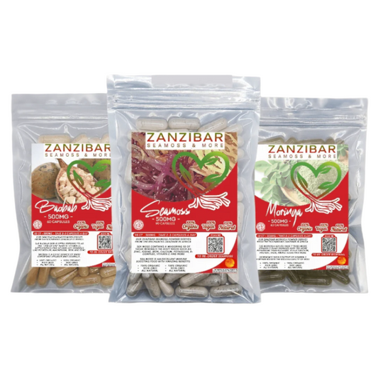 Energy Bundle - Moringa, Seamoss, Baobab (1 Month Supply)-Zanzibar Seamoss & More