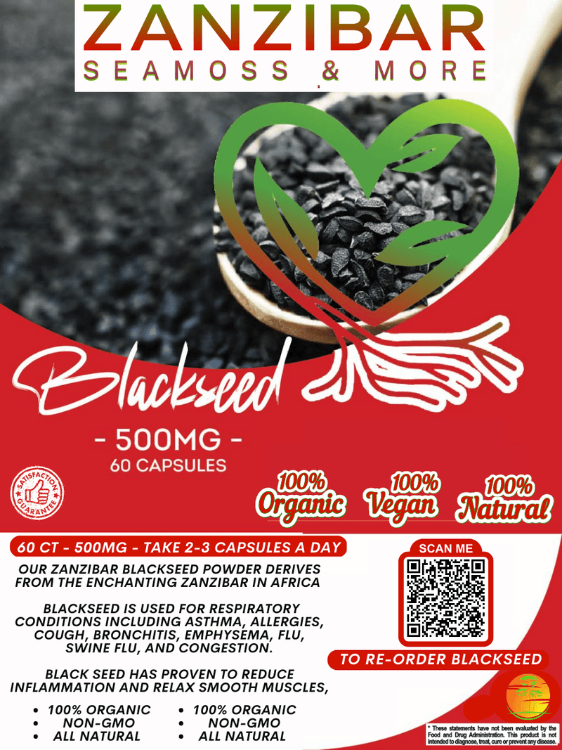 Zanzibar Organic Blackseed Pack (60ct) (1 Month Supply)-Powder-Zanzibar Seamoss & More