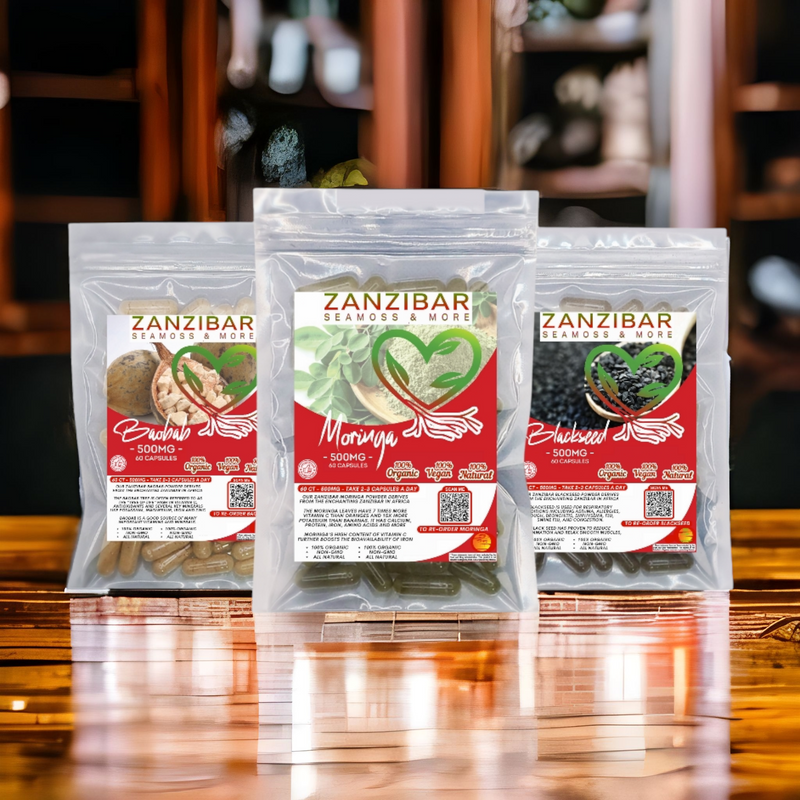 All Land Bundle - Moringa, Blackseed, Baobab (1 Month Supply)-Zanzibar Seamoss & More
