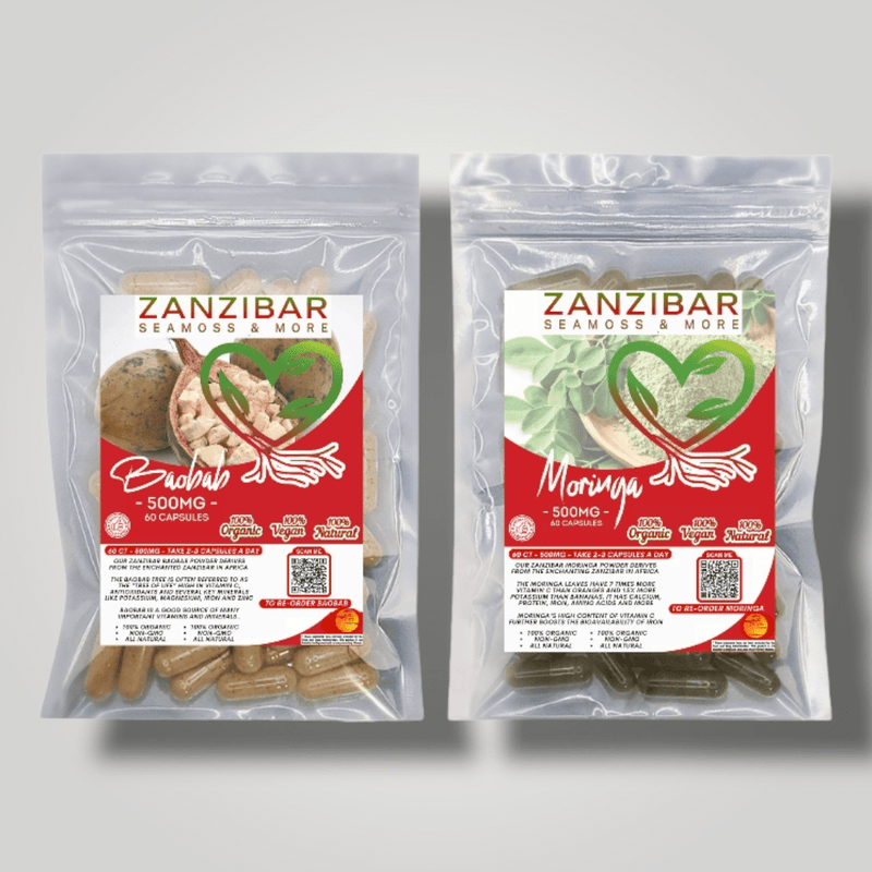 Vitamin C Bundle - Moringa, Baobab (1 Month Supply)-Zanzibar Seamoss & More
