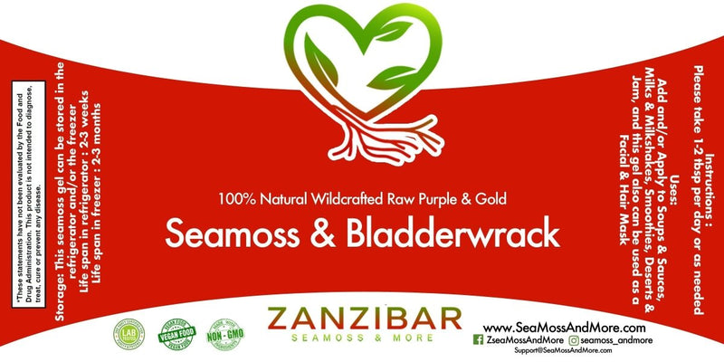 Zanzibar Seamoss & Bladderwrack Gel (8oz) (2 Week Supply)-Gel-Zanzibar Seamoss & More